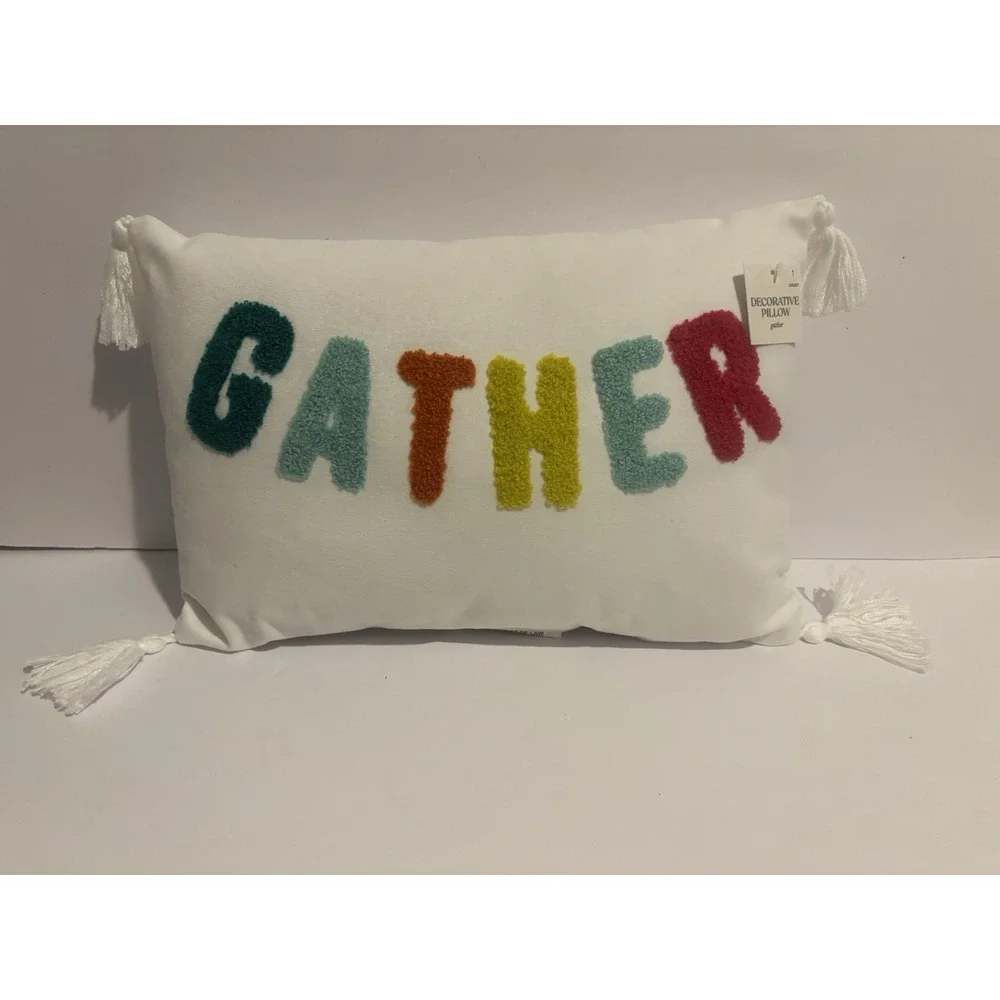 NWT-‎  Decorative Throw Pillow - GATHER -NIP Colored